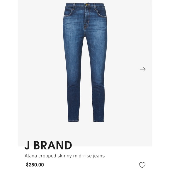 J BRAND Alana cropped skinny mid-rise jeans Size 24 - Picture 5 of 6
